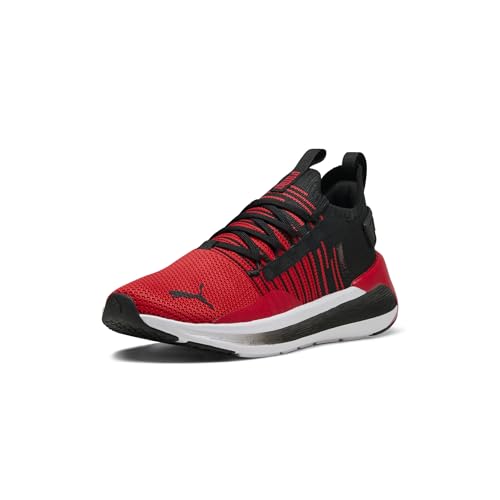 PUMA Men’s Softride Symmetry Fuzion Running Shoes, for All Time Red-Black-White, 10