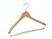 Amber Home Contoured Wooden Hangers Sturdy Wood Suit Coat Clothes Hangers Clothing Hangers with Locking Bar Chrome Hook Pack of 5 (Natural)