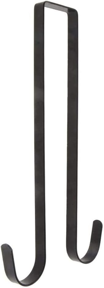Wreath Hangers - tatoko 15 Inches Metal Double Wreath Hanger Over The Door Large Double Door Wreath Hook for Christmas Wreath Front Door Hanger - Holds 2 Wreaths with 2 Sided Hanger Sturdy - Sturdy Metal (Black)