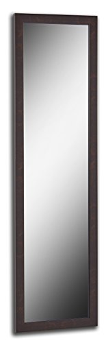 High Quality Over The Door Mirror - 38 X 14, Easy to Hang- Brown Finish
