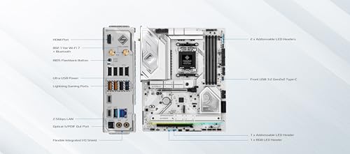 ASRock B850 Steel Legend WiFi AMD AM5 ATX Motherboard, Supports AMD Ryzen 9000/8000/7000 Series Processors, DDR5 8000+ (OC), PCIe 5.0, 2.5G LAN, WiFi 7, 14+2+1 Power Phase