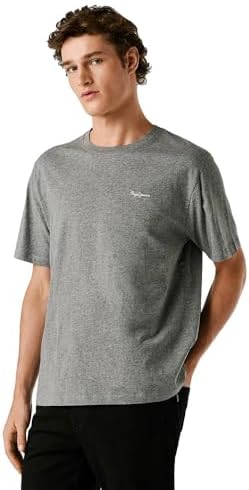 Camiseta de Contraste Connor para Hombre, Gris (Gris Jaspeado), XS