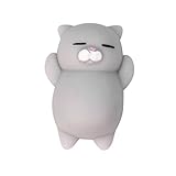Lookatool Cute Mochi Squishy Cat Squeeze Healing Fun Kids Kawaii Toy Stress Reliever Decor, Grey