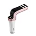 Safety Hammer, Gotd Bluetooth Car Kit Handsfree LCD FM Transmitter Radio Adapter MP3 Player Dual USB Charger SD Remote Safety Hammer (Rose Gold)