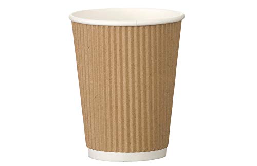 12oz Ripple Coffee Paper Cup (kraft) 34CL/12oz - Take away cups (50)