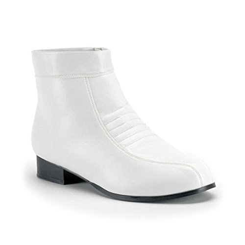 Mens White Pimp Costume Boots Costume Shoes Size: Large Colors: White
