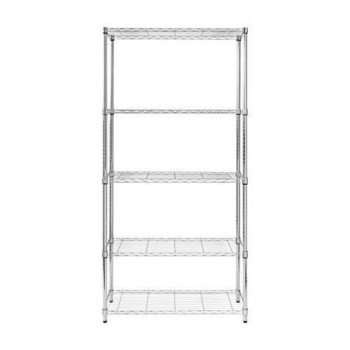 HoneyCanDo, 5Tier Chrome HeavyDuty Adjustable Shelving Unit with
