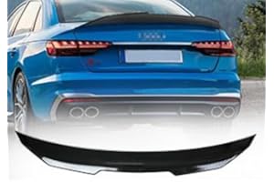 RoyalParts Trunk Spoiler Compatible with 2016-2023 A4 S4 (B9) Sedan 4 Doors, H Style 2016 2017 2018 2019 2020 2021 2022 2023 A4 S4 (B9) High Kick Duckbill Trunk Spoiler Wing, Carbon Fiber