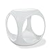 AVE SIX Slick High Gloss Durable Cube Accent Table, White