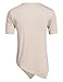 Hotouch Mens Hip Hop Irregular Hem Short Sleeve Tee (Light Khaki M)