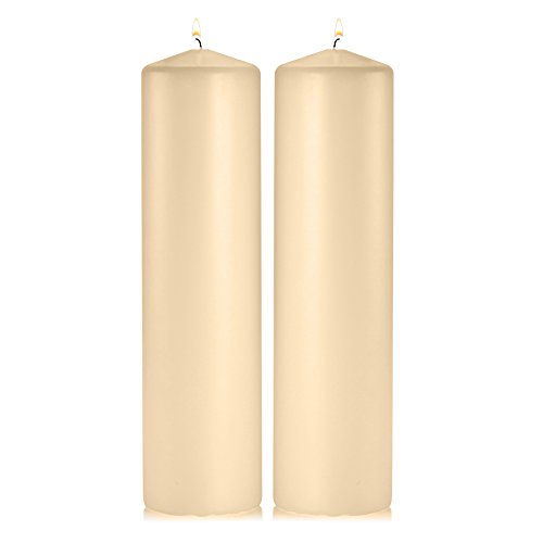 Light In The Dark Ivory Pillar Candles - Set of 2 Unscented Pillar â€“ 3x12 inches for Wedding Centerpiece Candle, Home Decor and Holiday Celebrations