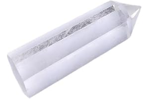 StoneStory Natural Healing Clear Quartz Crystal Point Faceted Prism Wand Reiki Figurine Stone 1 Piece (White Crystal, 8-12cm)