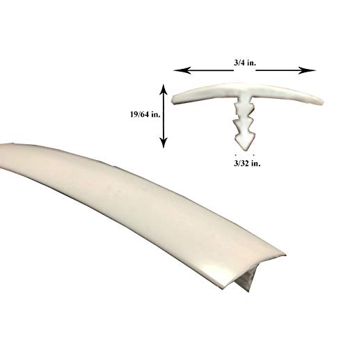 T-Molding Arcade Mame - Smooth White - 3/4" - 20'