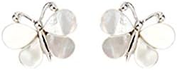 dearWYW Women's Cubic Zirconia and Mother of Pearl Butterfly Earring EZM711 Packaging Separately (Pack of 3, $15 Each)