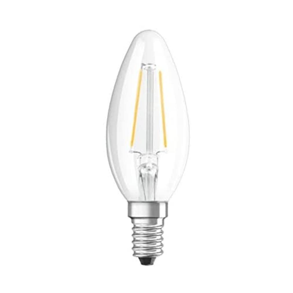 OSRAM LED Retrofit Classic BA/LED lamp, Classic mini Candle Shape, Retro Design, in Filament Style, with Screw Base: E14, 2 W, 230 V, 23 W Replacement, Clear, Warm White, 2700 K, 6x1pack