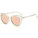 SojoS Womens Fashion Metal Frame Flash Mirror Revo Lens Cat Eye Sunglasses SJ1002 With Gold Frame/Pink Mirror Lens