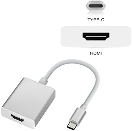 USB-C to HDMI Adapter, Superwang USB Type C (male) to HDMI (female) Adapter 1080P 2K Supported Cable Converter(Silver)