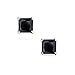 Black CZ Square Princess Cut Cubic Zirconia Stud Earrings 925 Sterling Silver For Men For Women Screwback More Sizes