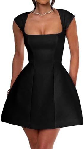 Amazon.com: Michellecmm Women White Graduation Dress Summer Cap Sleeve Tank  Dress Sleeveless Backless Solid Color A Line Mini Dresses (Black, S) :  Clothing, Shoes & Jewelry
