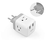 European Plug Adapter, TROND International Travel Power Adaptor for Europe Outlets, 2 USB & 3 American Sockets - US to EU Italy Germany France Iceland Spain Greece (Type C Plug)