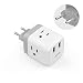European Plug Adapter, TROND International Travel Power Adaptor for Europe Outlets, 2 USB & 3 American Sockets - US to EU Italy Germany France Iceland Spain Greece (Type C Plug) primary