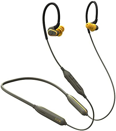 Elgin Rumble Bluetooth Earplug Earbuds, 27 dB Noise Reduction Wireless Headphones with Noise Cancelling Mic, 20 Hour Battery Life, IP67 Waterproof Enclosure, OSHA Compliant Hearing Protection for Work