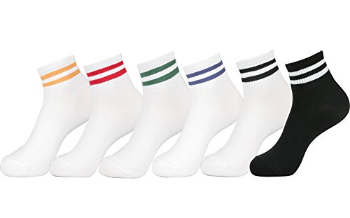 Men s cotton casual ankle socks (two stripe - 6pair)