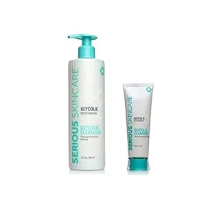 Serious Skincare Glycolic Retexturizing Cleanser with Bonus 4 Oz. Travel Size| Glycolic Acid | Oil-Free Cleanser |Deep…