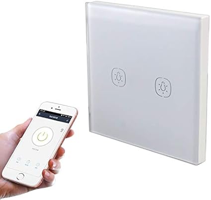 Interruptor de botn Inteligente LLD 2 4G 2 Botones Smart Switch de Pared de luz Soporte de AlexaPgina Principal de Google de Control de Voz EE UU Enchufe Interruptor de la Pared del Panel de v