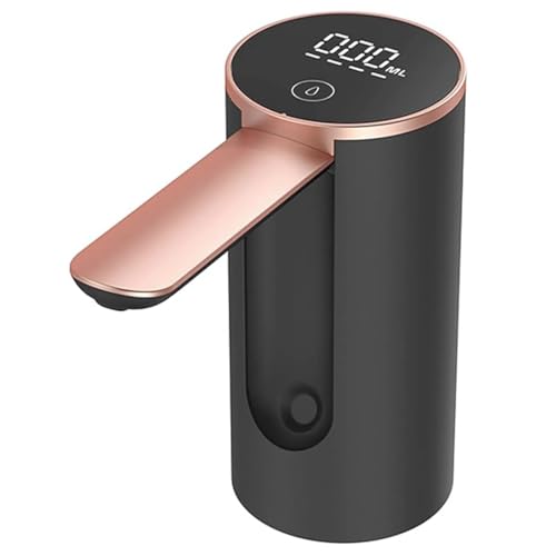 Bomba De Água Galão Recarregavel bebedouro Dispensador sugador puxador Automático Display Digital e Botão Smart Touch Linha Premium (Preto)