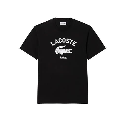 Lacoste Men's Signature Print Cotton T-Shirt, Black, 3X-Large