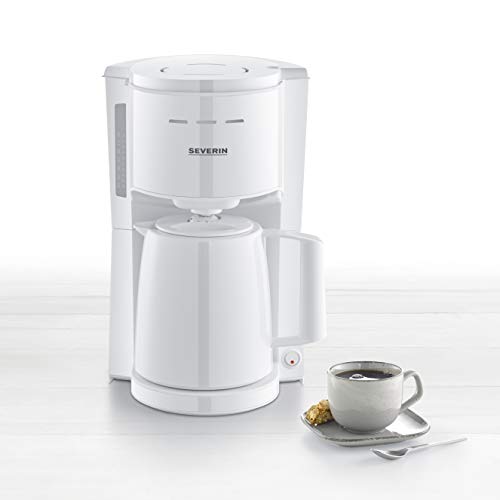 SEVERIN KA 9254 Filterkaffeemaschine mit Thermokanne, ca. 1.000 W, bis 8 Tassen, Schwenkfilter 1 x 4 mit Tropfverschluss…