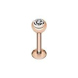 Rose Gold Earring Labret Stud Gem Medusa Stud Cartilage
