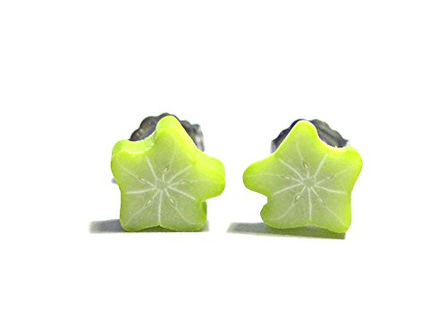 Tiny Starfruit Stud Earrings - Tiny Food Jewelry