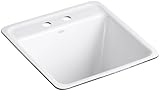 Kohler K-6655-2U-0 Park Falls Undercounter Sink with Two-Hole Faucet Drilling, White