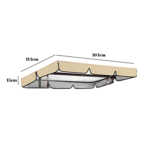 FUFRE Ersatzdach für Hollywoodschaukel 3 Sitzer Wasserdicht Ersatz Bezug, Schattierung der Sonnendach Gartenschaukel… – Bild 8