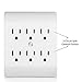 [4 Pack] BESTTEN 6-Outlet Adapter, Wall Mountable, 15A/125V/1875W, ETL Listed, White