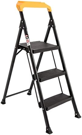 3 Step 39" Height Bed Ladder - 330lbs Capacity, Carbon Steel, Wall Mount For Lofts, RVs, Dorms