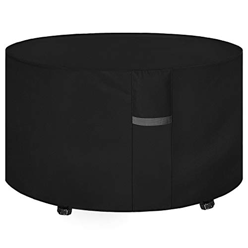 Dokon Gartenmöbel Abdeckung Wasserdicht Schwerlast 600D Oxford Gewebe Gartentisch Abdeckplane Winterfest Winddicht UV Beständiges Schutzhülle für Loungemöbel Möbelsets Sitzgruppe Rund (Ø230x100cm)