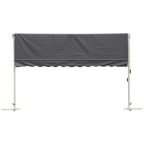 Outsunny Standmarkise Gartenmarkise Markise mit Faltarm Kurbel Terrasse Grau 3x3m – Bild 6