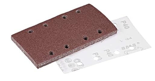MACHSWON 40 Grit Sanding Sheet Sander Sandpaper Hook and Loop Pads 8 Hole 10pcs for 1/3 sander — image 1