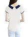 Allegra K Women Peter Pan Collar Button Decor Back Sweet Blouse White S