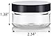 2 oz / 60 ml Clear PET Plastic Low Profile Jar with Black Smooth Lids (6 Pack)