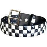MENS/WOMENS CHECKERBOARD BLACK STUDDED PUNK BELTS 30
