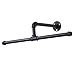 MyGift Matte Black Metal Hanging Clothes Rod, 20 Inch Industrial Pipe Garment Bar for Closet