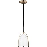 Sea Gull Lighting Norman-1 Light Mini-Pendant-Satin Brass Finish-Incandescent Lamping Type