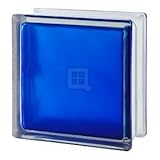 Quality Glass Block 7.5 x 7.5 x 3 Brilly Wave Blue