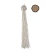 Knotted Tassel Long Earrings (White)