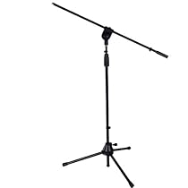 LyxPro TMS-1 Tripod Boom Floor Microphone Stand Adjustable Height, Foldable, Tilting Rotating, Stage or Studio fits 3/8