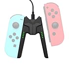 TRkin Joy-Con充電グリップ プレイしながら充電可能 switchドック ジョイコン充電グリップ リモコン 充電スタンド 安全な充電 取り付け簡単 持ち運びに便利 超軽量 充電指示LED付(Black)